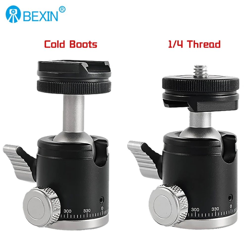 BEXIN K19 Мини-холодный башмак с шаровой головкой двойного назначения, винт 1/4, холодный башмак из алюминиевого сплава для камеры, телефона,