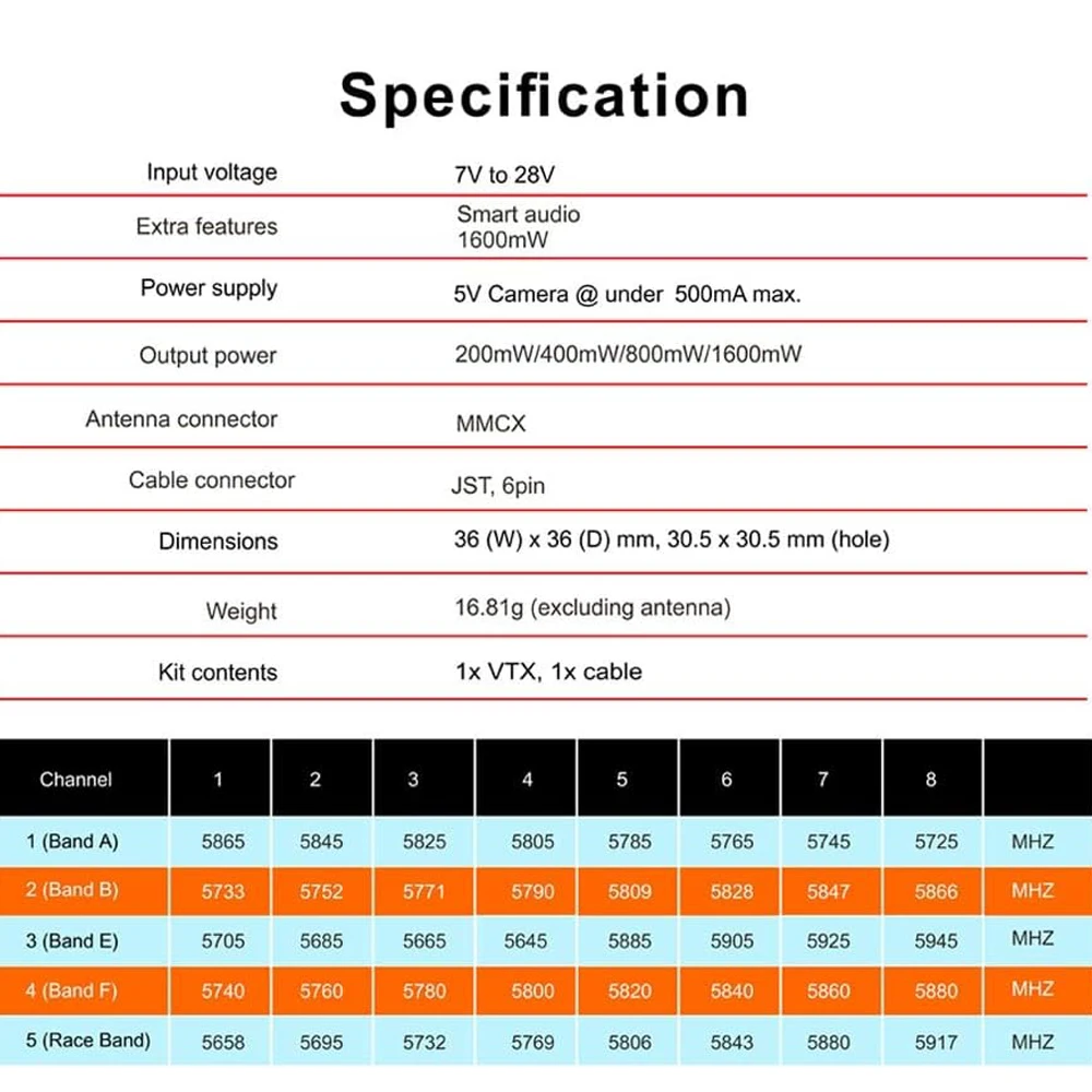 AKK 5.8G Long Range VTX FPV Transmitter Switchable 200mW/400mW/800mW/1600mW with Smart Audio Support for Drone Racing