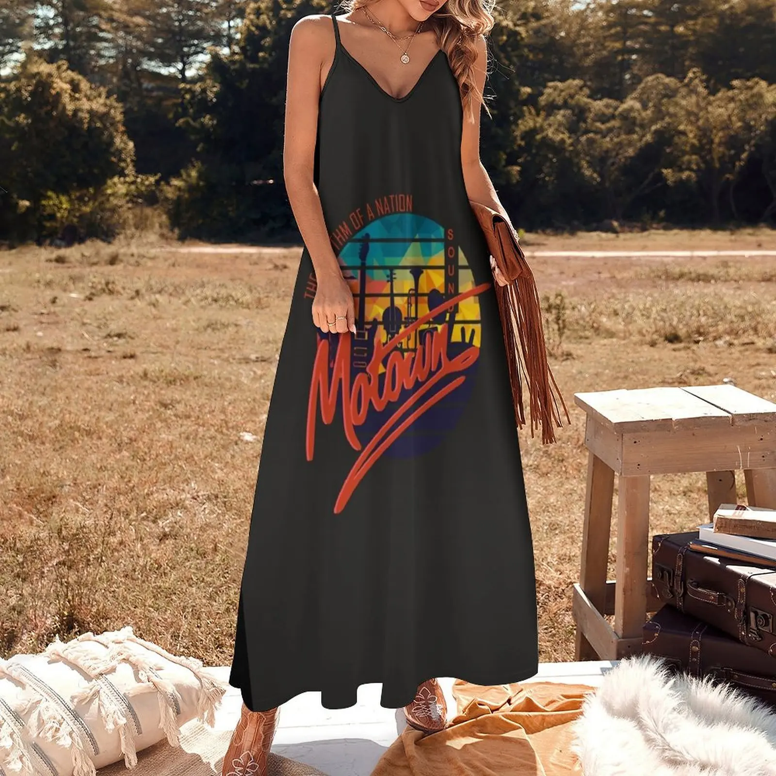 Motown clássico camiseta sem mangas vestido longo vestido roupas de verão vestido para mulher 2025