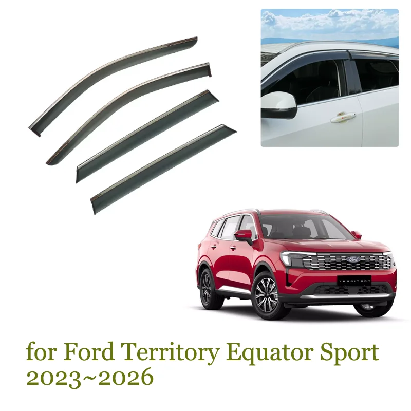 

for Ford Territory Equator Sport 2023~2026 Window Visor Rain Sun Eyebrow Shelter Vent Awning Smoke Deflector Guard Accessories