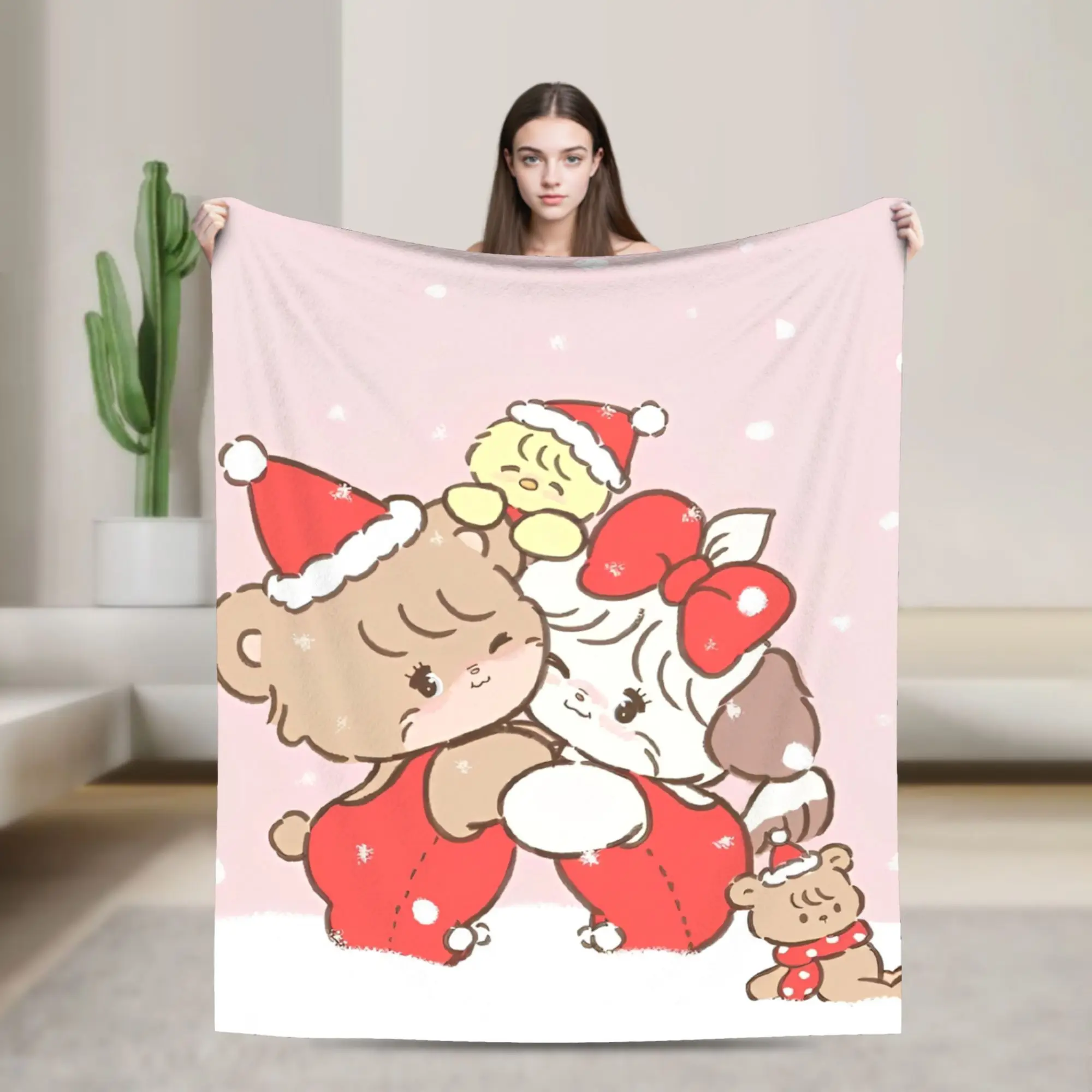 Mikkos Nottsu Yurang Mamong Blanket Flannel Vintage Breathable Throw Blankets for Home  Winter,
