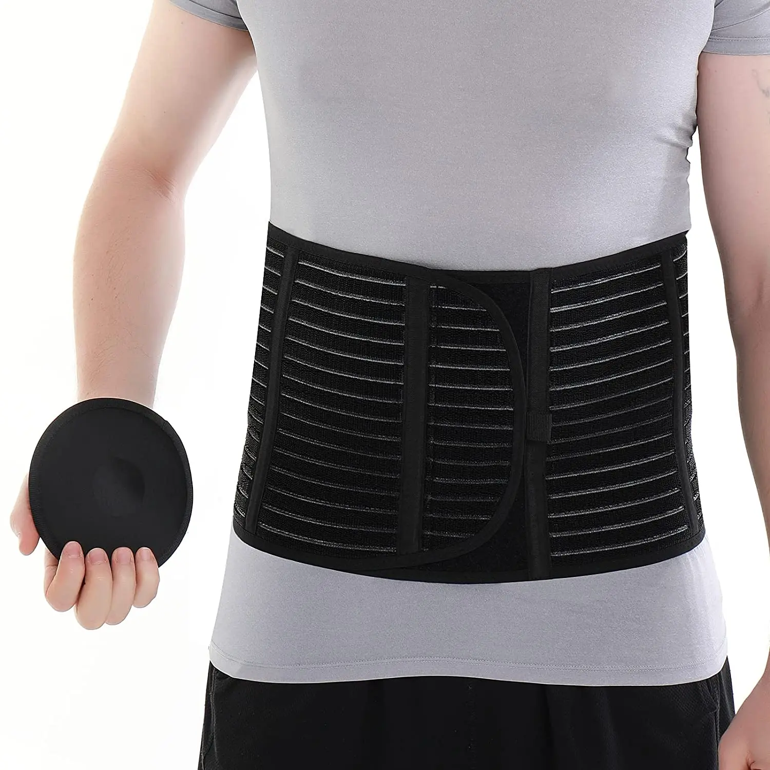 HKJD Umbilical Hernia Belt for Men and Women Abdominal Hernia Binder With Hernia Support Pad Helps Relieve Pain， for Incisional