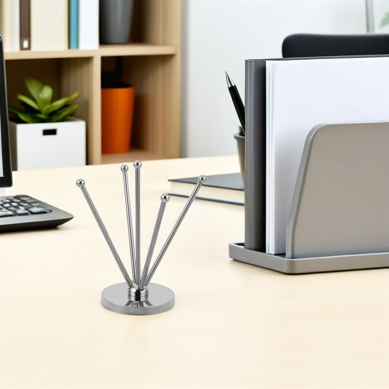 Telescopic Stainless Steel Desktop Flag Stand for Mini Flags Portable Table Flag Pole Stand with Sturdy Base Ideal for Office