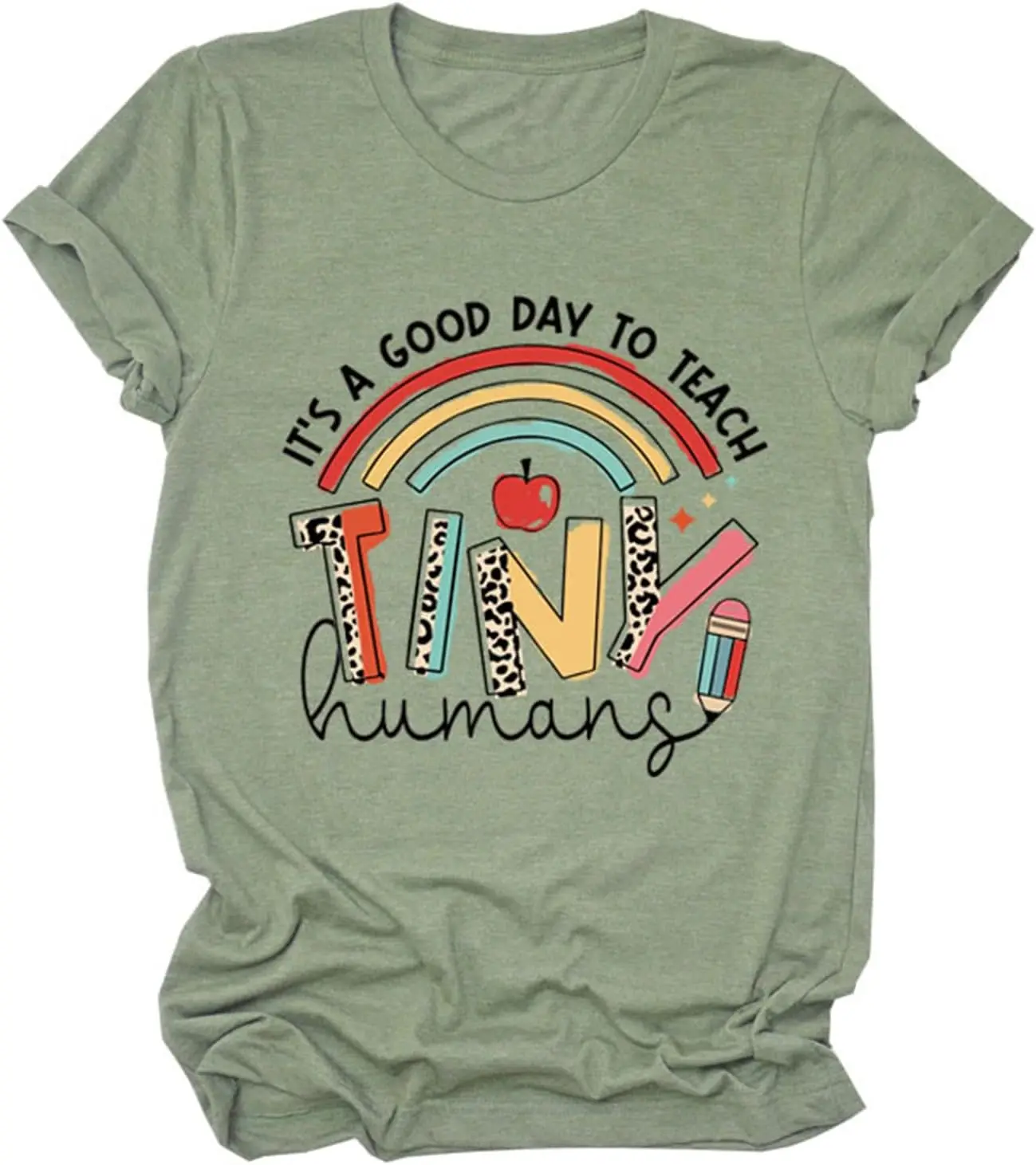 

Женская футболка с коротким рукавом и надписью «It's Good Day to Learning Tiny Human»