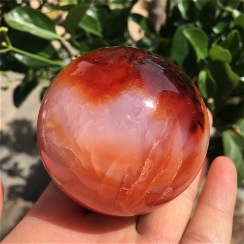 Natural Red Carnelian Crystal Sphere for Home Decoration, Red Agate Balls, High Quality