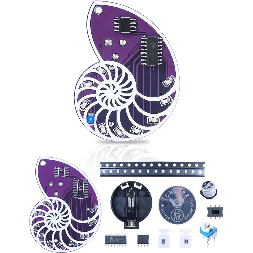 Imagem -06 - Kit de Solda Faça Você Mesmo Aprendizagem Led Seashell Design Smd Smt Aprendizagem Kit de Solda de Aprendizagem para a Prática de Solda Eletrônica Wearable Decoração