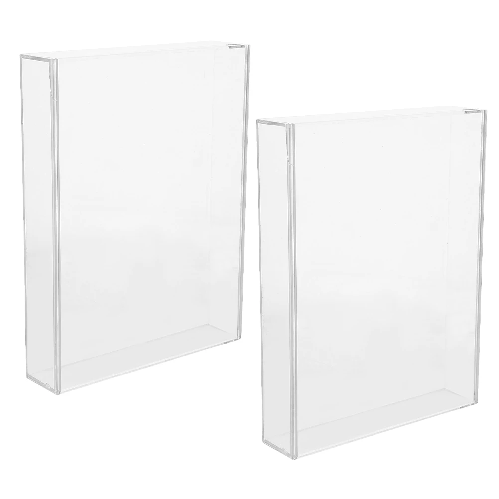 

2pcs Acrylic Display Box For Dried Flowers Durable Transparent Keepsake Diy Frame Storage Craft Organizer Wedding Anniversary