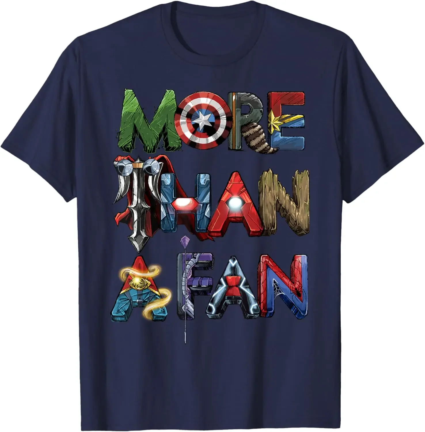 Marvel Avengers More Than A Fan Word Stack T-Shirt