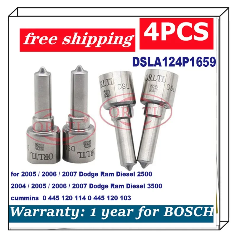 for cummins Dodge 0445120114 0445120103 Genuine Fuel Injecor Nozzle DSLA124P1659 0 433 175 470 Ram Diesel 2500 -3500 4PCS