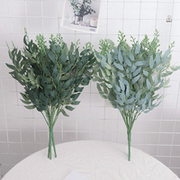 Artificial Willow Bouquet Fake Green Leaves Christmas Wedding Home Decoration Jungle Party DIY Plants Vase Wreath Accessories