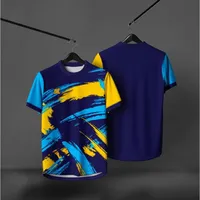 2025 Outdoor summer football  badminton sport t shirt for men 3D sprint Full sublimation Quick Drying Plus size short sleeved