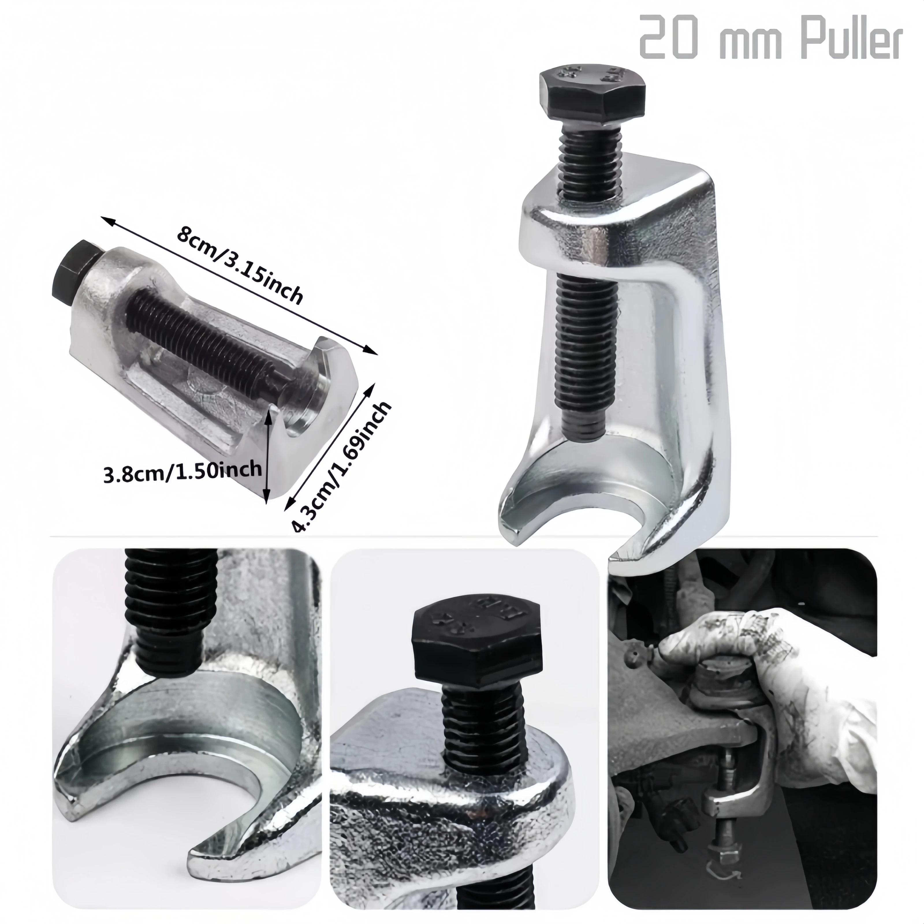 Herramienta separadora de rótula de acero pesado de 20mm, extractor de brazo Pitman de extremo de barra de amarre Universal para diagnóstico de reparación de dirección de suspensión automática