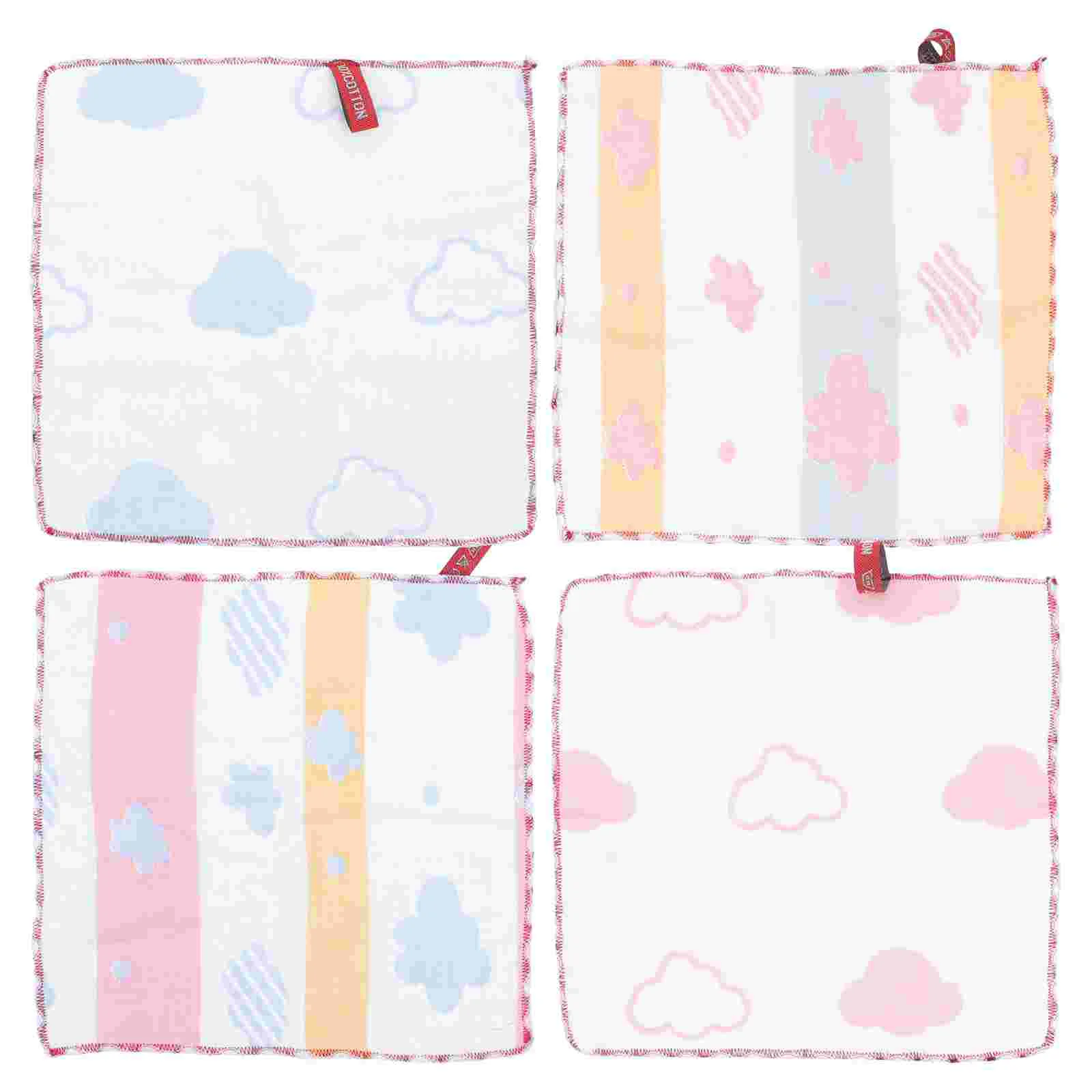 

4 Pcs Baby Teething Bibs Infant Eating Handkerchief Towel Toddler Wipes Newborn Towels