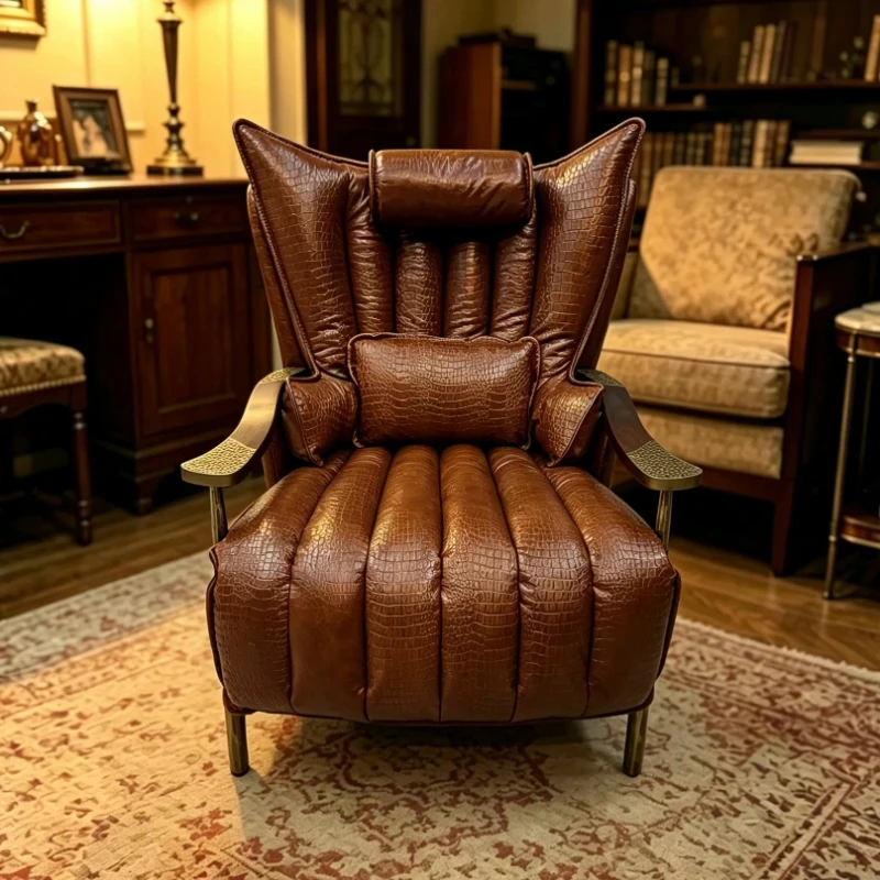 Leather Luxury Living Room Chairs Ergonomic Beauty High Quality Salon Lounge Chair Lazy Comfy Events Sillones De Sala Furniture