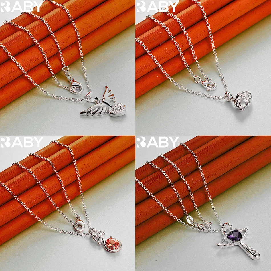 

URBABY 40-75cm 925 Sterling Silver Design Pendant Necklace For Women Men Charm Trend Birthday Gifts Fashion Party Fine Jewelry