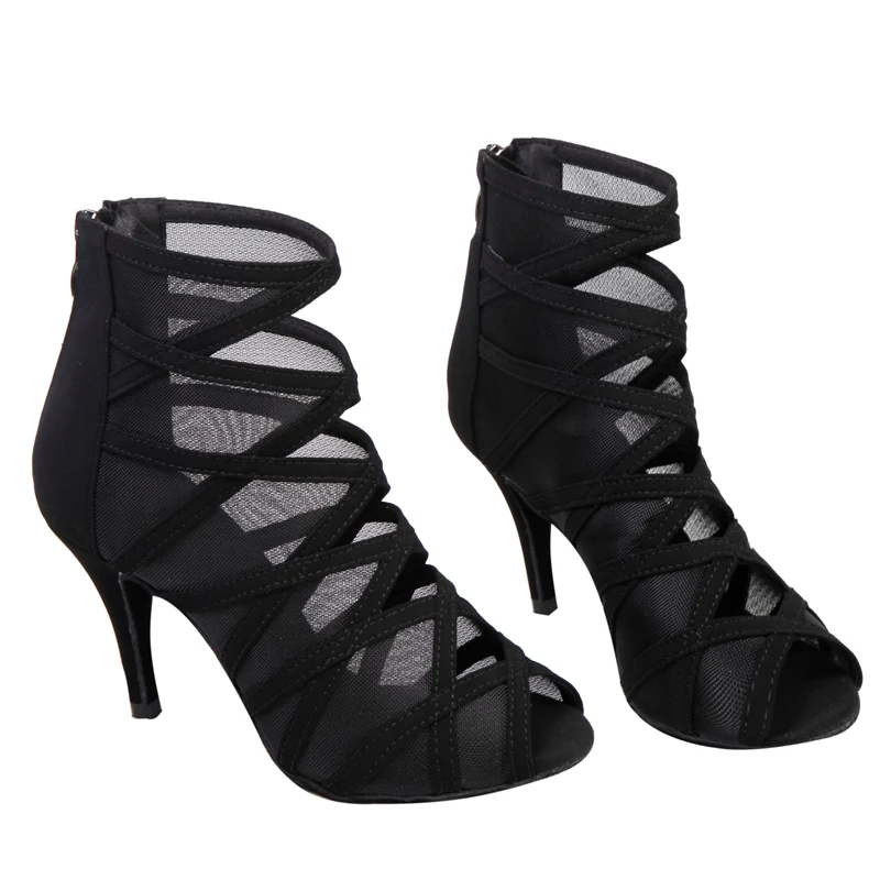 NATASHA2023 nowe czarne buty do tańca latynoskiego damskie buty na wysokim obcasie Sexy buty wyczynowe Performance Party buty do tańca 10cm
