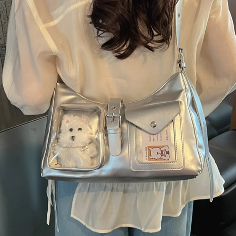 Japanese Transparent Ita Bag With Clear Window Y2k Multi-pocket Crossbody Purse For Doll Display Casual Underarm Shoulder Bag view 2