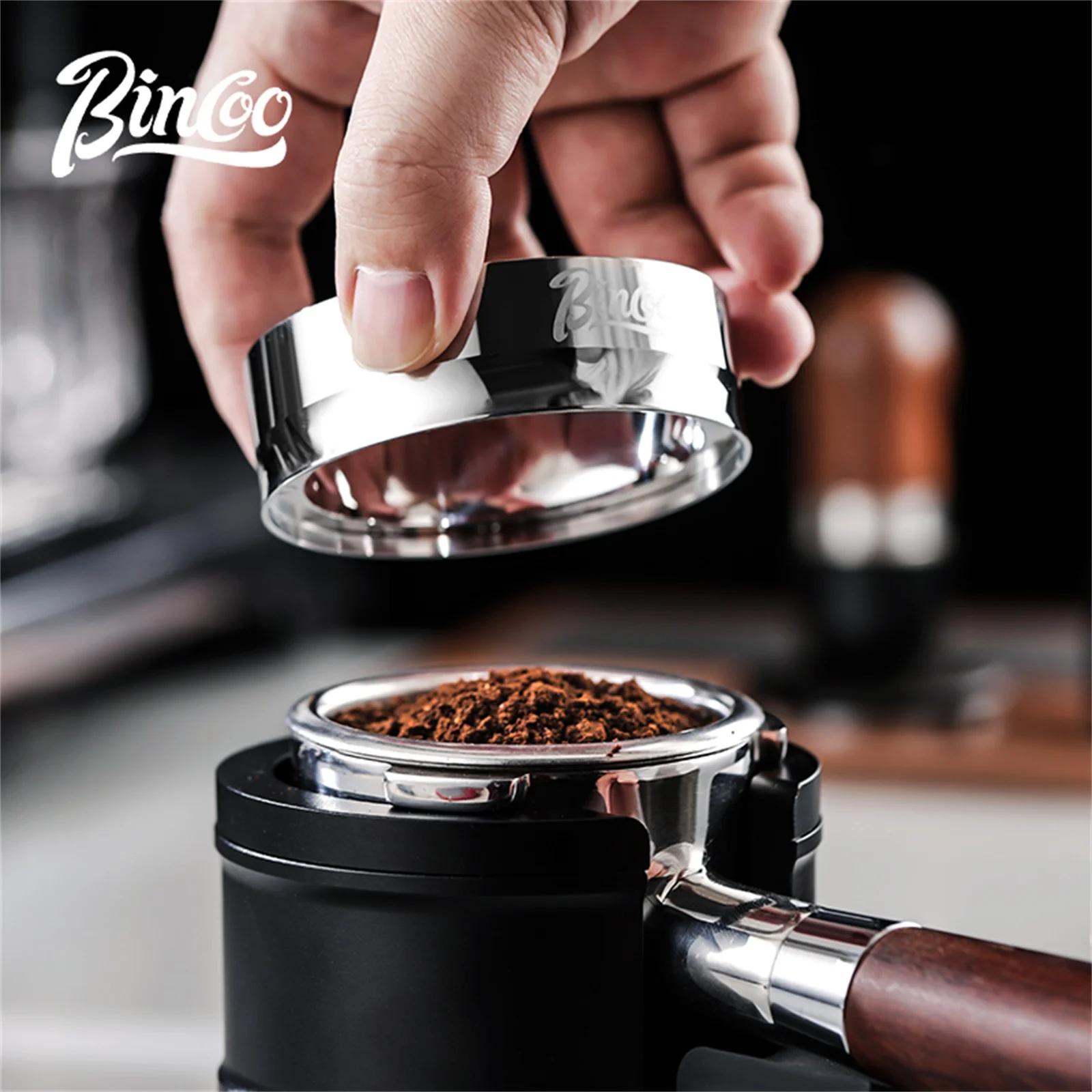 Bincoo Magnetic Coffee Grounds Funnel 12 High Power Magnets Stainless Steel Construction Fits 51/58 Portafilters Prevents Static
