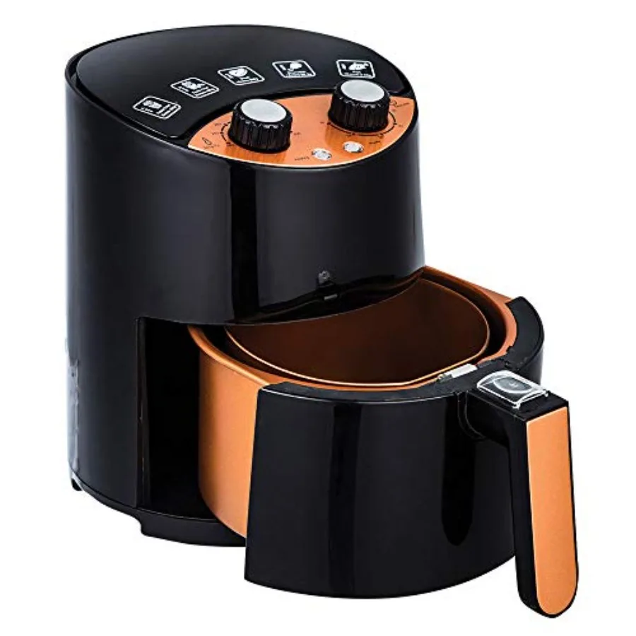 

Kitchen air fryer, aluminum alloy, black, rapid air technology for low-oil cooking with included recipe book