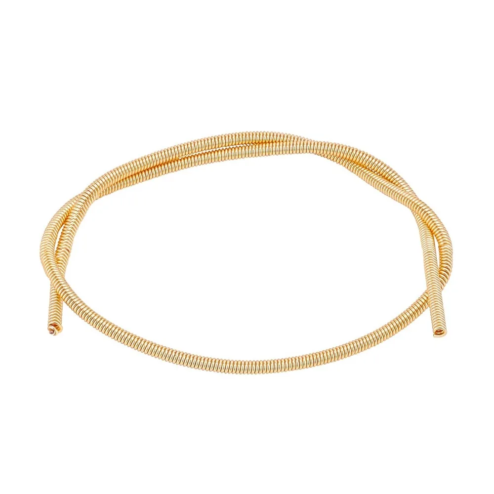 5 Rolls 14 Gauge 7.87inch Gold Plated French Bullion Wire Spiral Copper Wire for Embroidery Beading Jewelry Making and Clothes