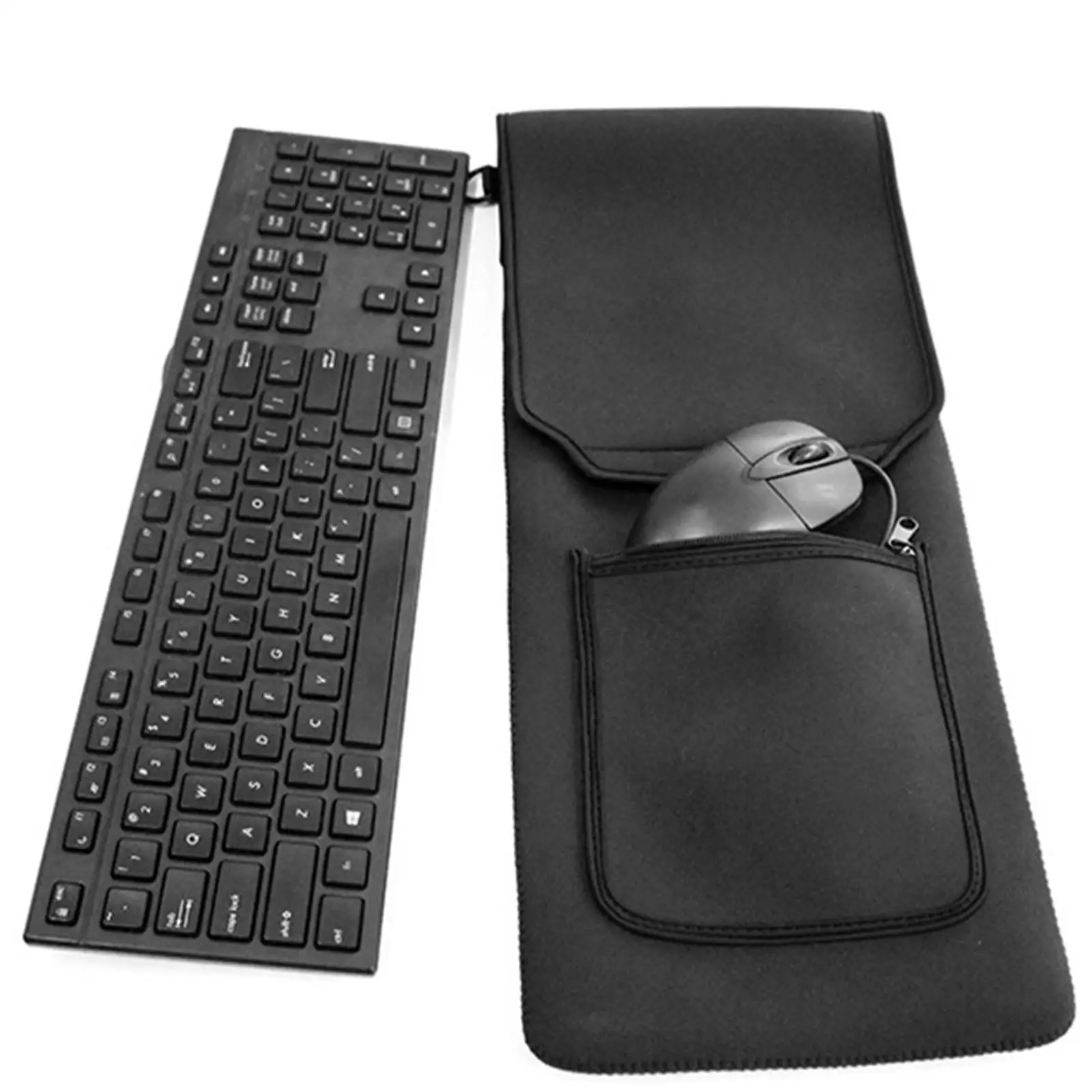 Universal Keyboard Mouse Storage Case Diving Fabric Protective Pouch for School Office Travel