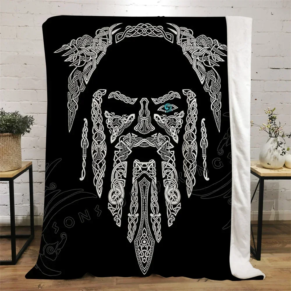 Viking Symbol Viking Bird Flannel Blanket 3D Children Blanket Sofa Warm Bed Throw Blanket Adult Quilts Sherpa Blanket Queen Size