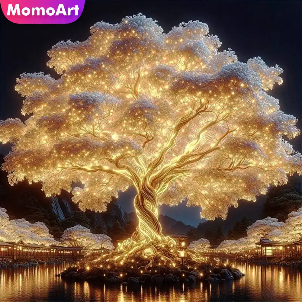 Momoart Landscape Diamond Mosaic Tree DIY Picture Rhinestones Diamond Painting New Arrival Wall Decoration