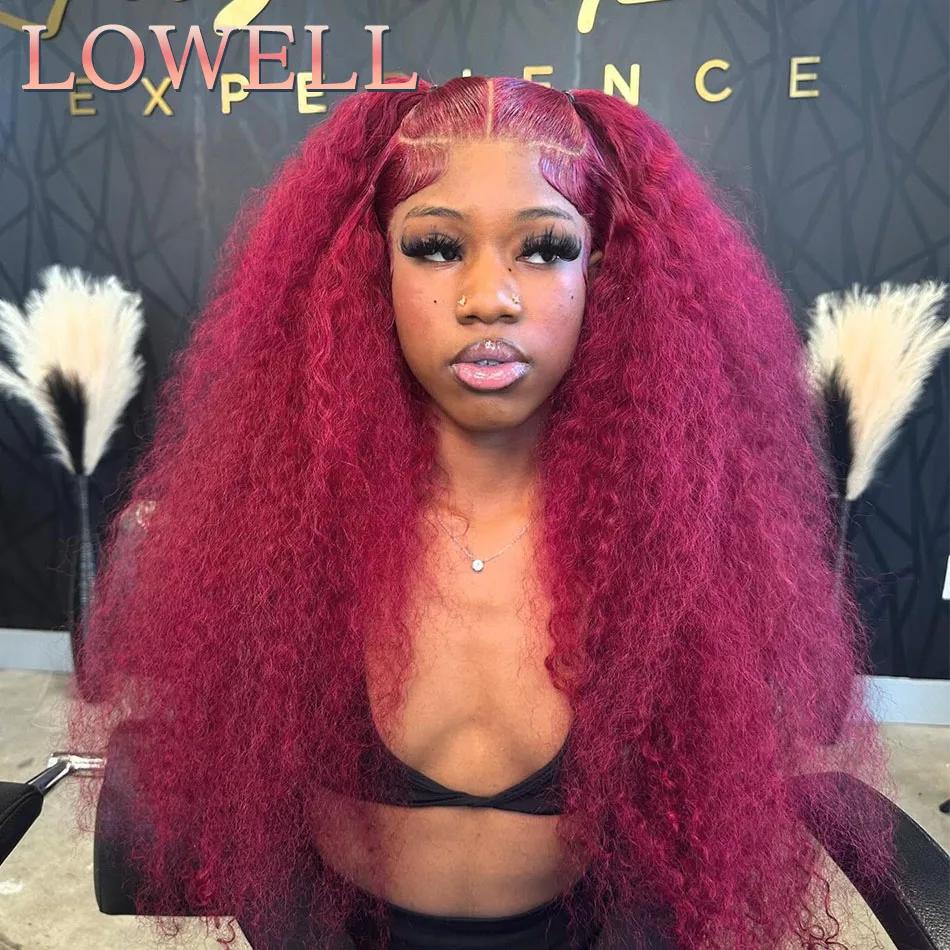 

30 34 inch Burgundy 13x6 Hd Lace Frontal Human Hair Wig 13x4 Deep Wave Frontal Wig Colored Red 99j Lace Front Wig Human Hair