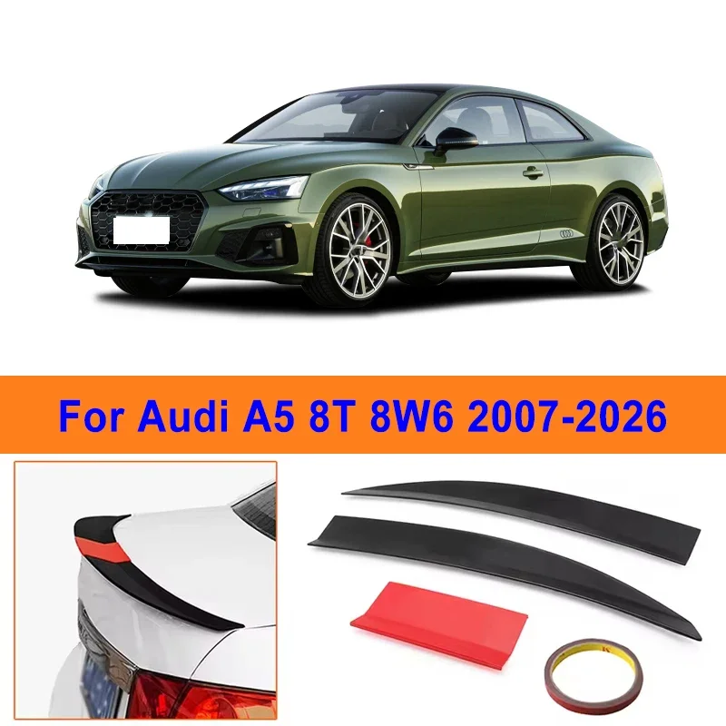 

For Audi A5 8T 8W6 2007-2026 3-Section ABS Rear Trunk Spoiler 115-125cm Adjustable Sports Decor Top Wing Car Exterior Parts