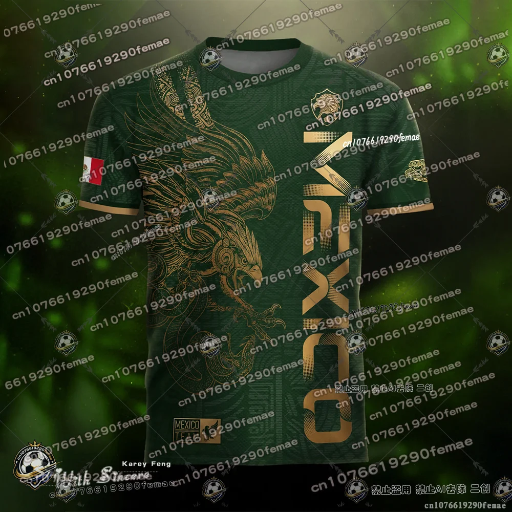 Mexico Football Jersey For Men Women Youth Summer Breathable Casual Soccer Shirt Quick Dry Sports Tee For Match And Training