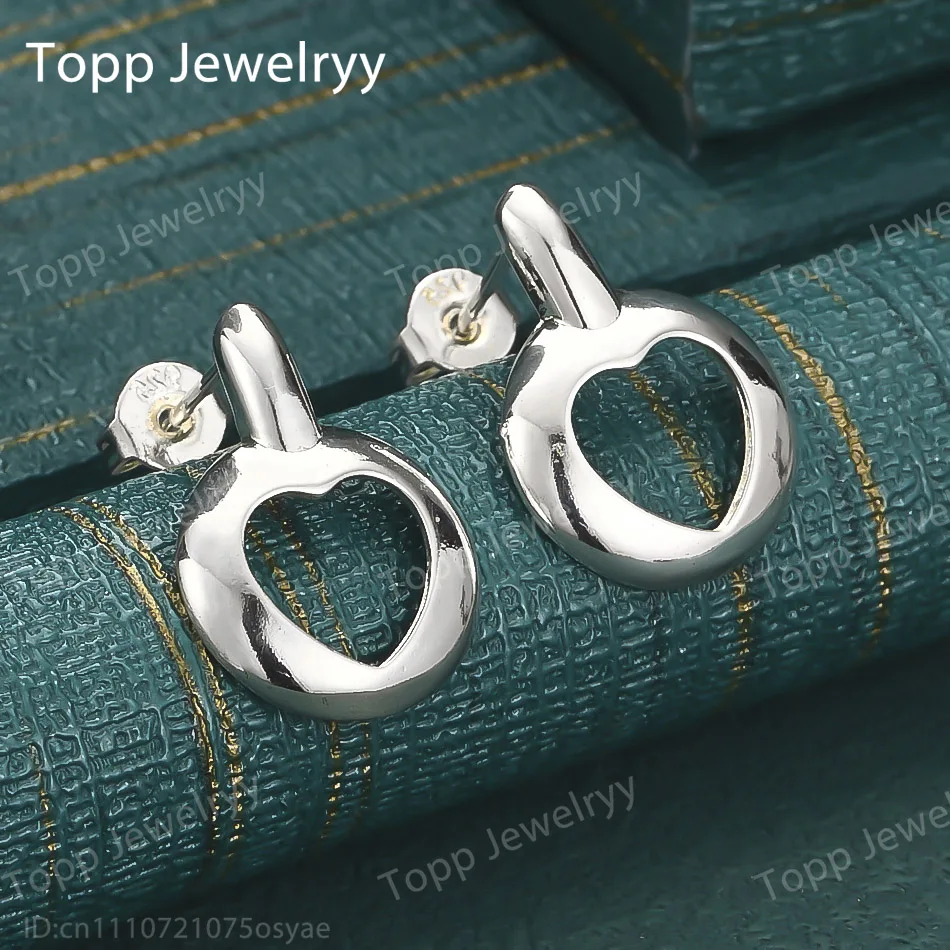 

Charm 925 Sterling Silver Exquisite Heart Shape Earrings Fashion Women Wedding Gift Jewelry Accessories