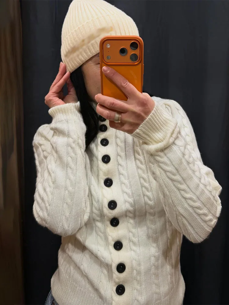 

HH Trendy Women Fashion Spring Slim Sweaters Solid Single Breasted Cardigans Female Casual High Collar Long Sleeves Knitted Tops