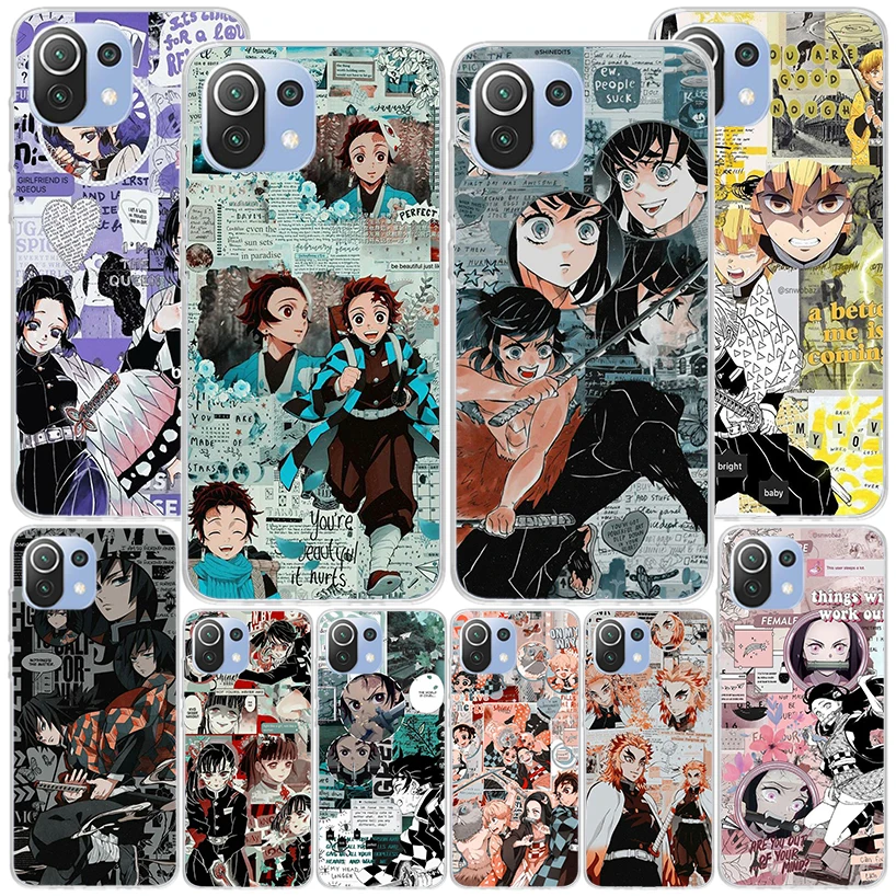 Demon Slayer Anime Kimetsu No Yaiba Phnoe Case for Xiaomi Mi 11T 12T 10T 9T Pro 13 12 11 A3 11i 8 9 10 Lite 12X 5X 6X Unique Cov