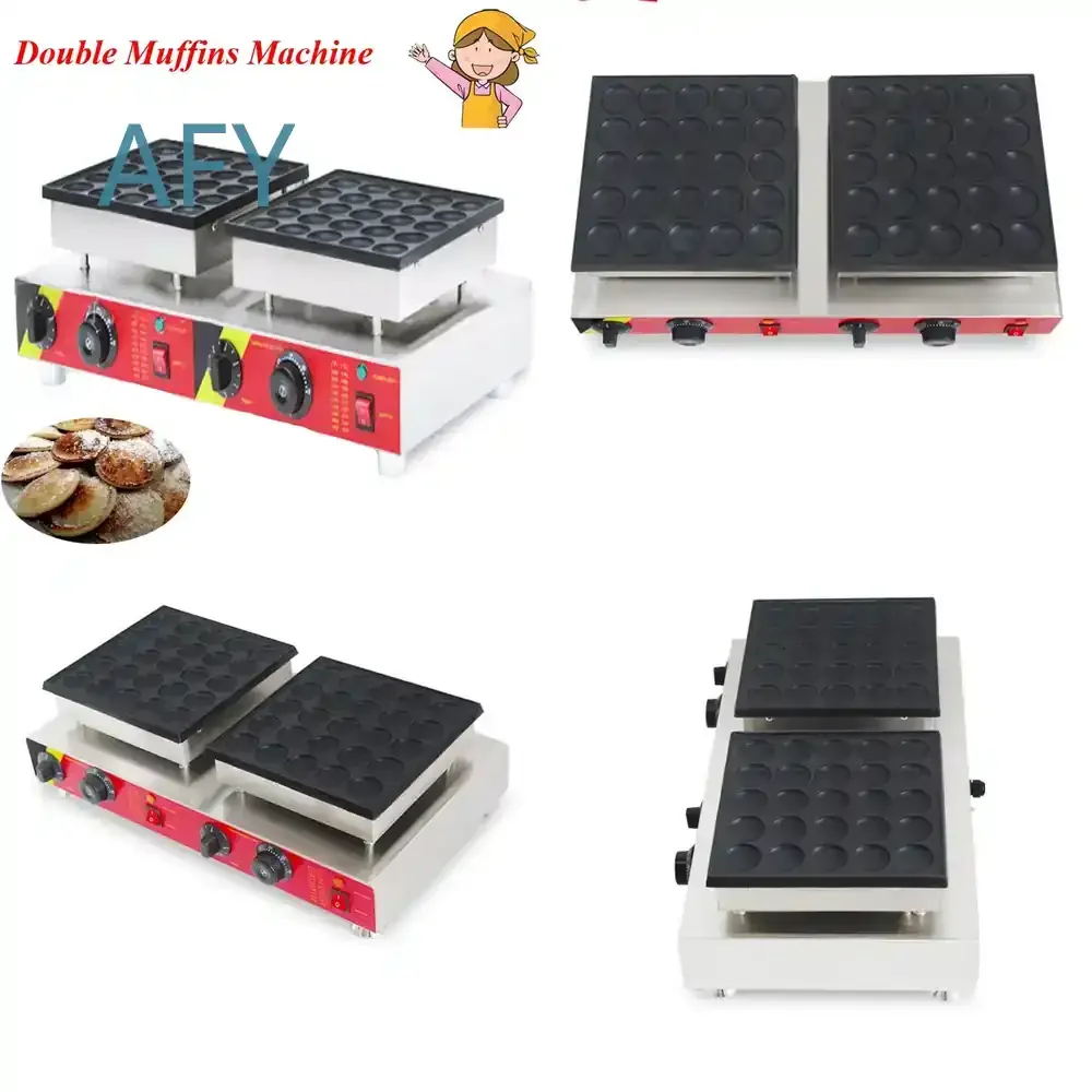 Electric Muffin Maker for Commercial Use 25+25 Holes Waffle Maker Circular Muffin Baker Grill for Food Service Bakery