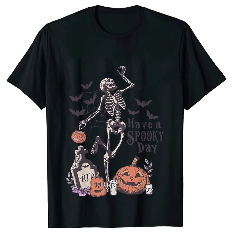 Have A Spooky Day Ladies T Clothing T-shirts Short Sleeve Fashion Female Graphic Tees Halloween Summer Casual Tshirts Clothes