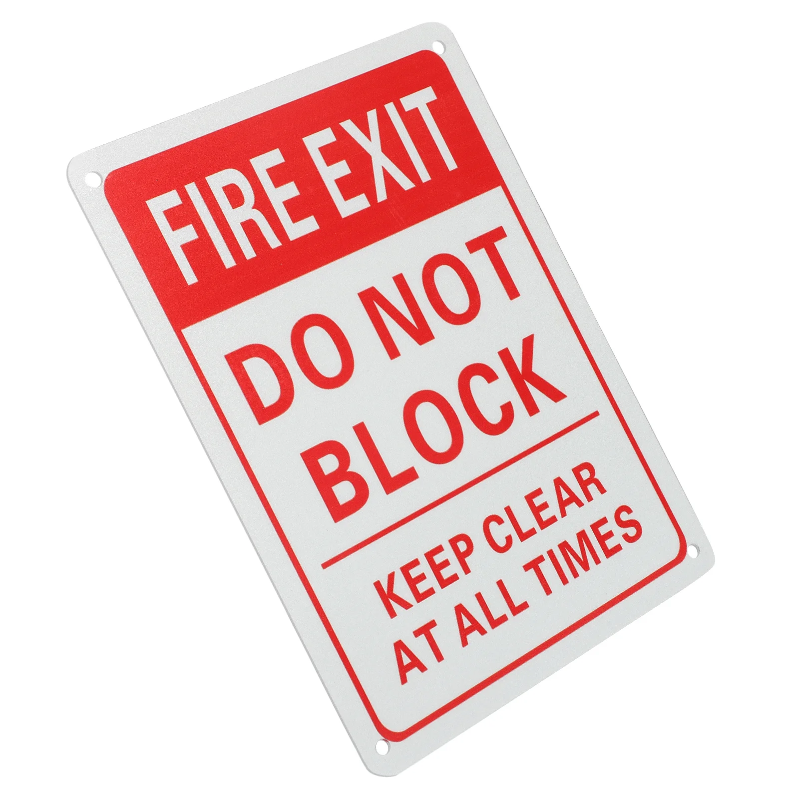 Emergency Fire Exit Safety Sign Aluminium Metal Caution Do Not Block Sign Emergency Fire Exit Label for Industrial Public Areas