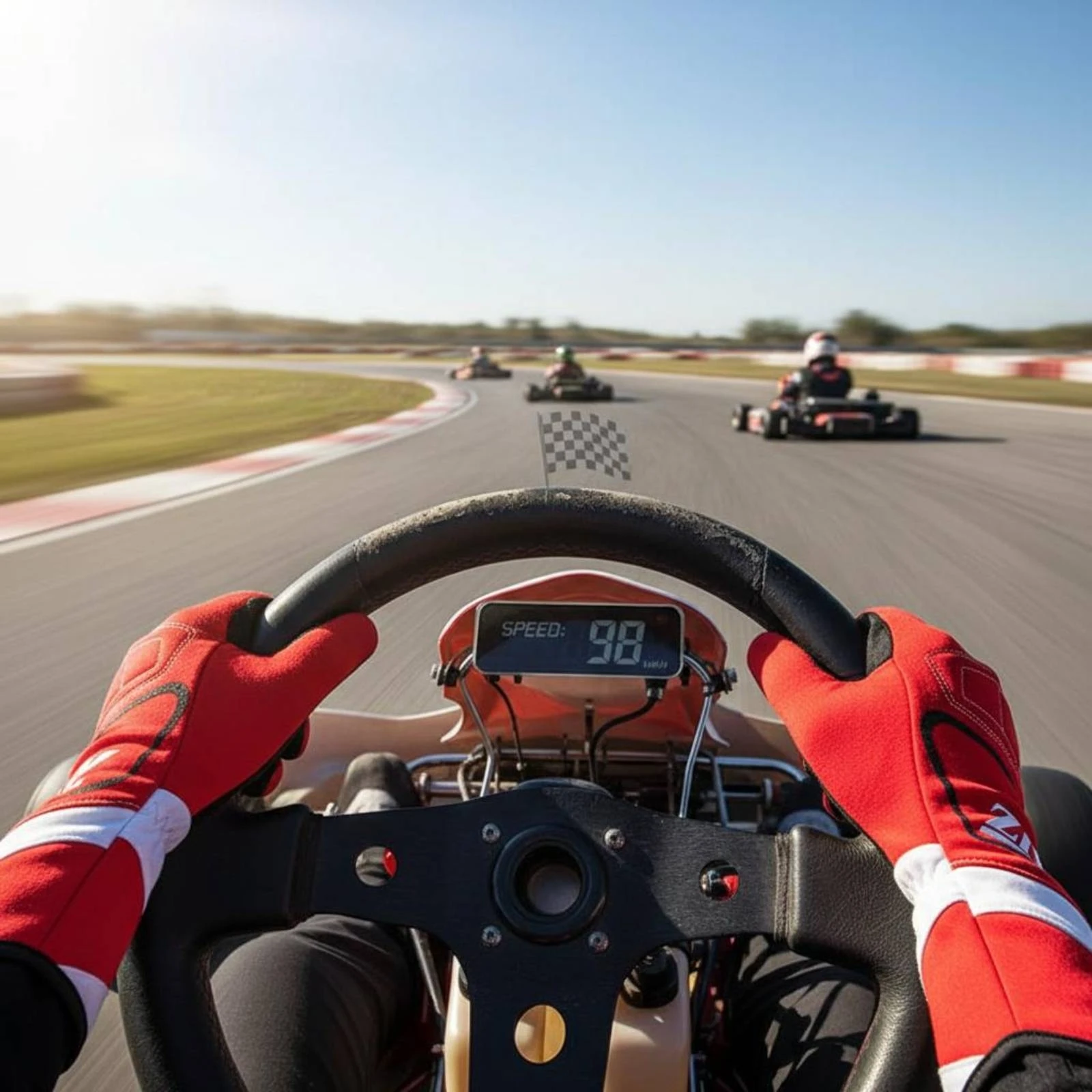 

Karting Racing Gloves Shock-Absorbing Kart Racing Gloves Safeguarding Gear Knuckle Protection Abrasion Resistant for Drivers