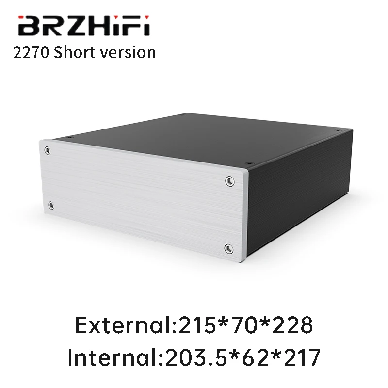 

BRZHIFI Desktop Class D Amplifier Aluminum Enclosure 2270 DIY DAC Tube Headphone Amp Audio Chassis Music Player Housing Anodic