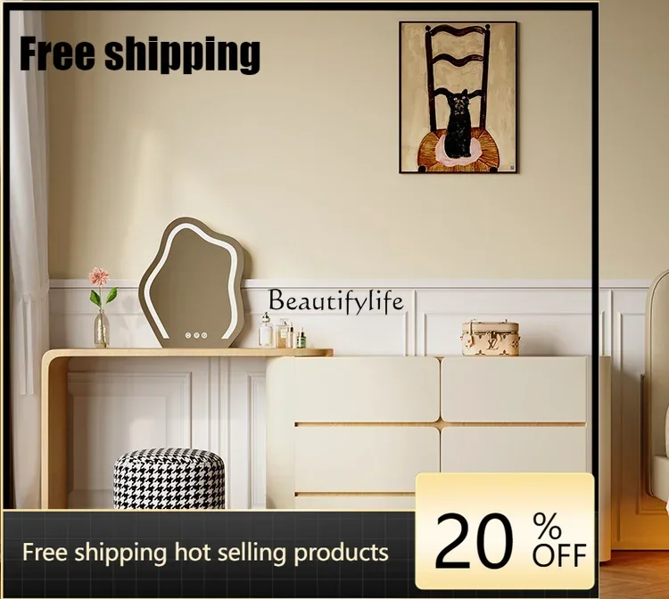 X4 Multifunctional dresser, modern simple solid wood dresser, chest and cabinet integrated