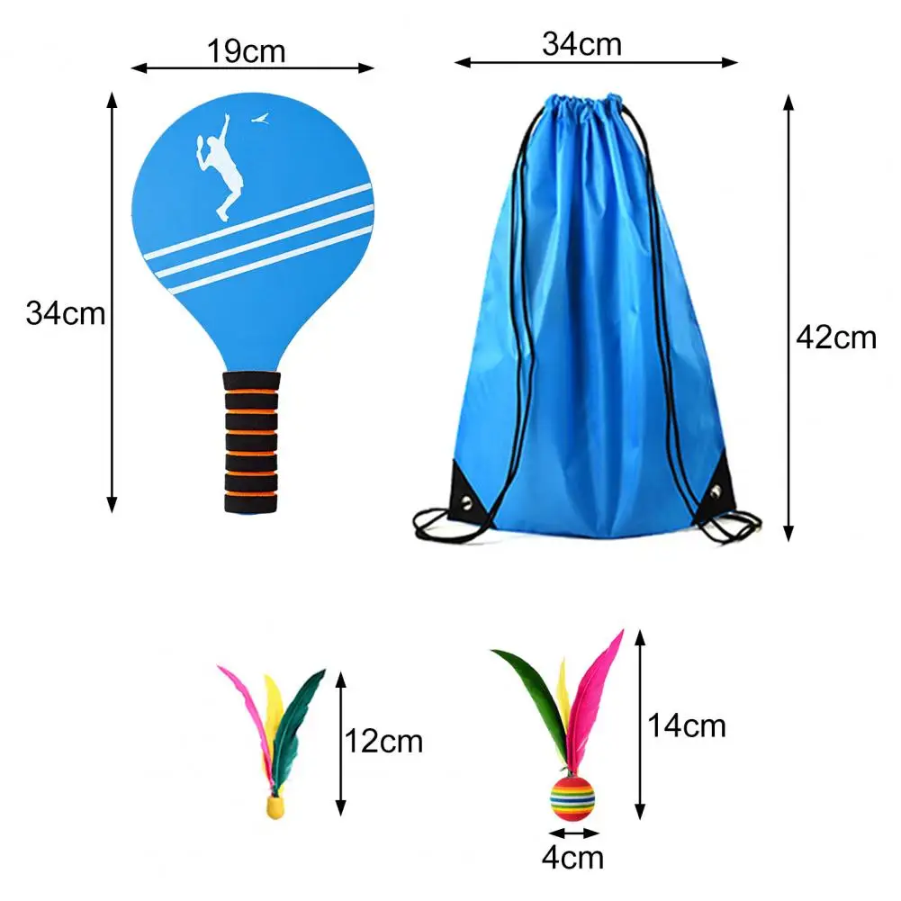 Badminton Racket Set Premium Beach Badminton Paddle Ball Set for Family Fun Outdoor Sports Toys Wood Racket Game for Kids Adults