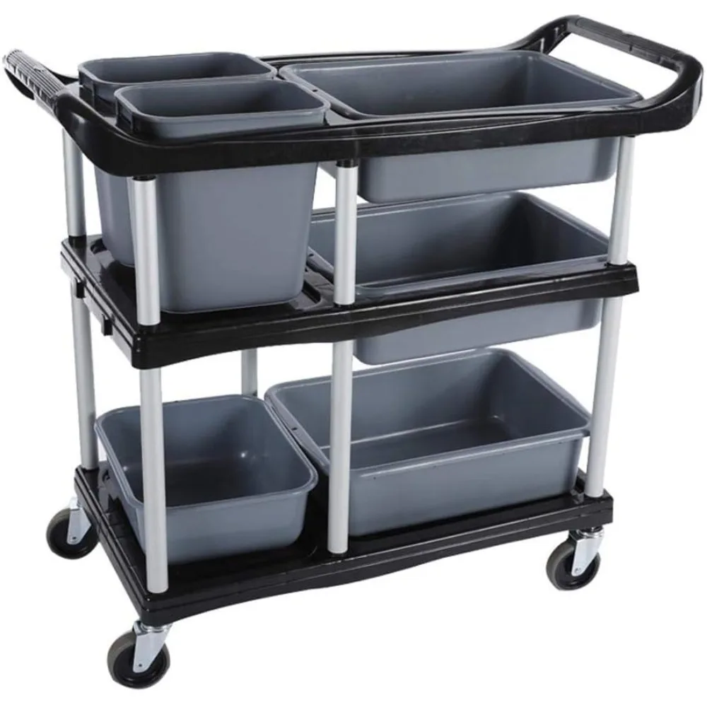 Storage Cart 3 Tier Heavy Duty Commercial Grade Utility Cart,Carts with Wheels,Multi-Function Mobile Shelving Unit Organizer for