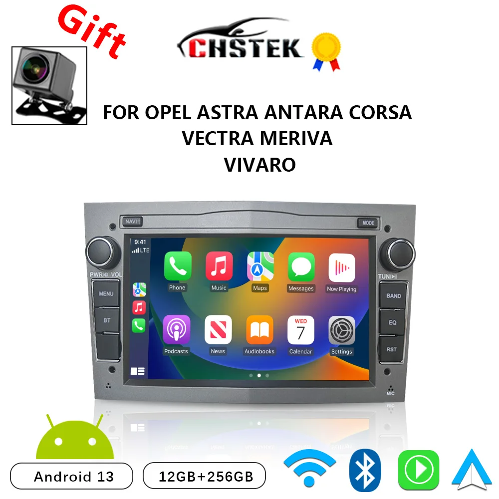 CHSTEK Car Radio For Opel Astra H J Vectra Vauxhall Antara Zafira Corsa Combo Vivaro Carplay GPS Bluetooth WIFI Audio Android 13