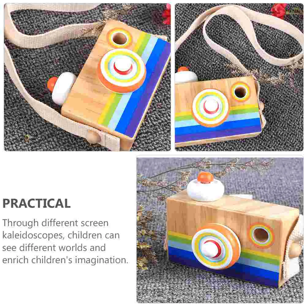 Simulated SLR Camera Fascination Toy Kids Educational Gift Kaleidoscope Early Childhood Portable for Wooden Children