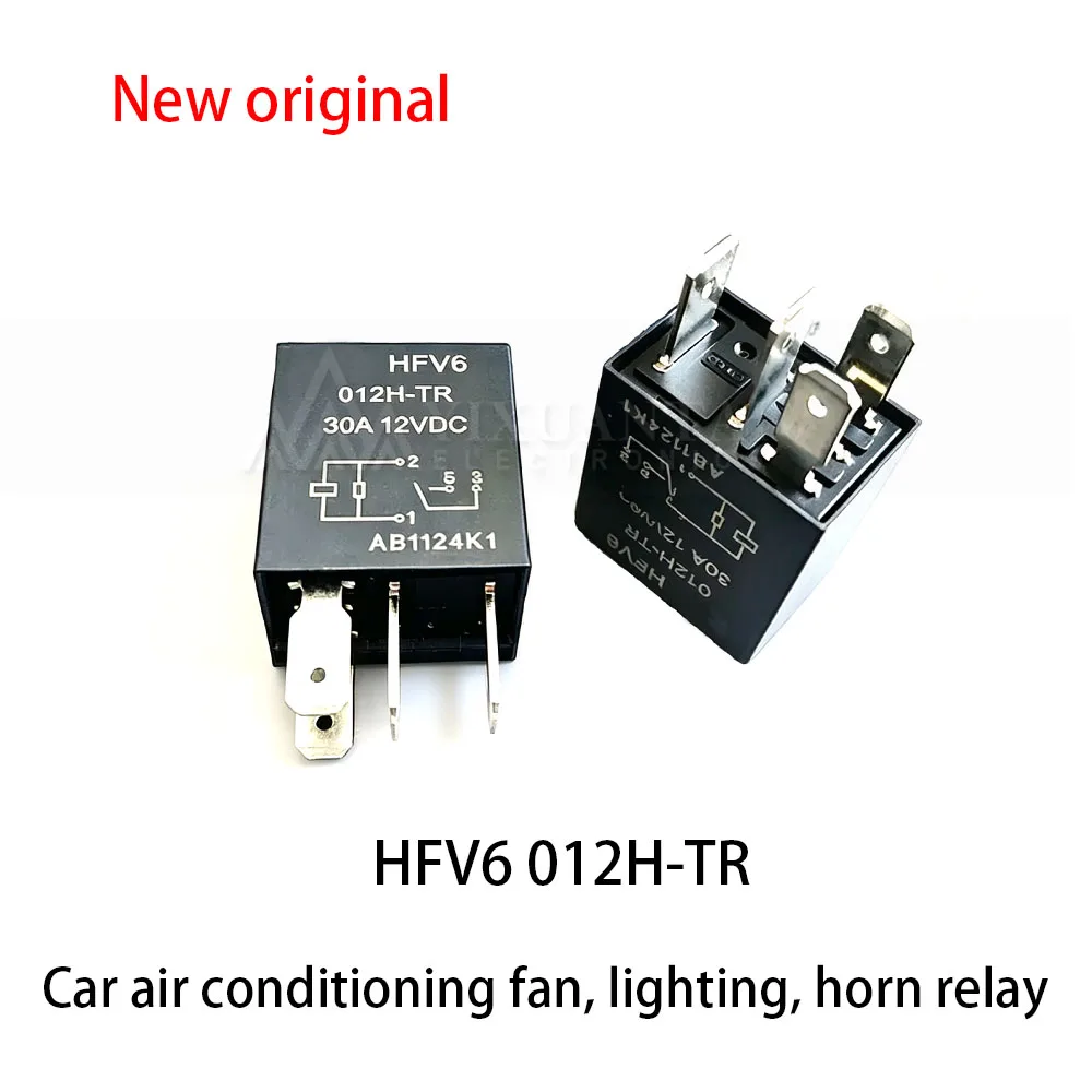 (5pcs~10pcs) 100% New relay HFV6 012H-TR Automotive air conditioning fan, lighting, horn relay 12V 30A