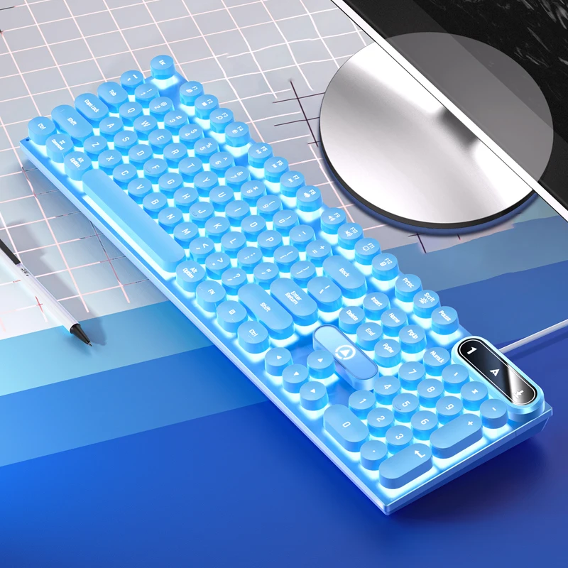 لوحة مفاتيح سلكية للألعاب USB مع إضاءة خلفية، لوحة مفاتيح ألعاب 104 مفاتيح للكمبيوتر/الكمبيوتر المحمول/الكمبيوتر الشخصي، تصميم مريح، ملحقات ألعاب المكتب