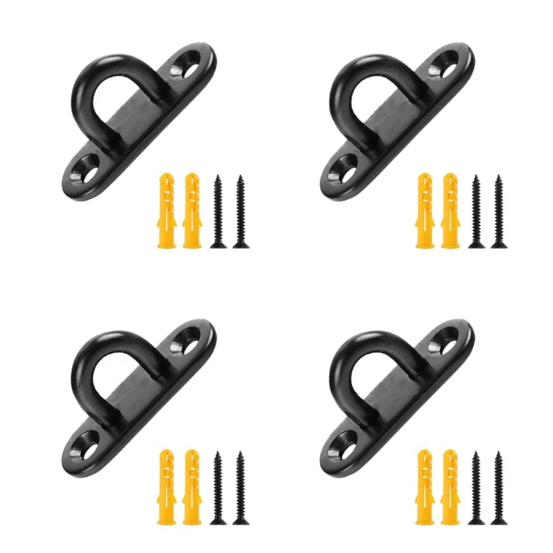 

4Pcs Stainless Steels Pad Eye Plate Hook with Screws and Plastic Expansion Tube