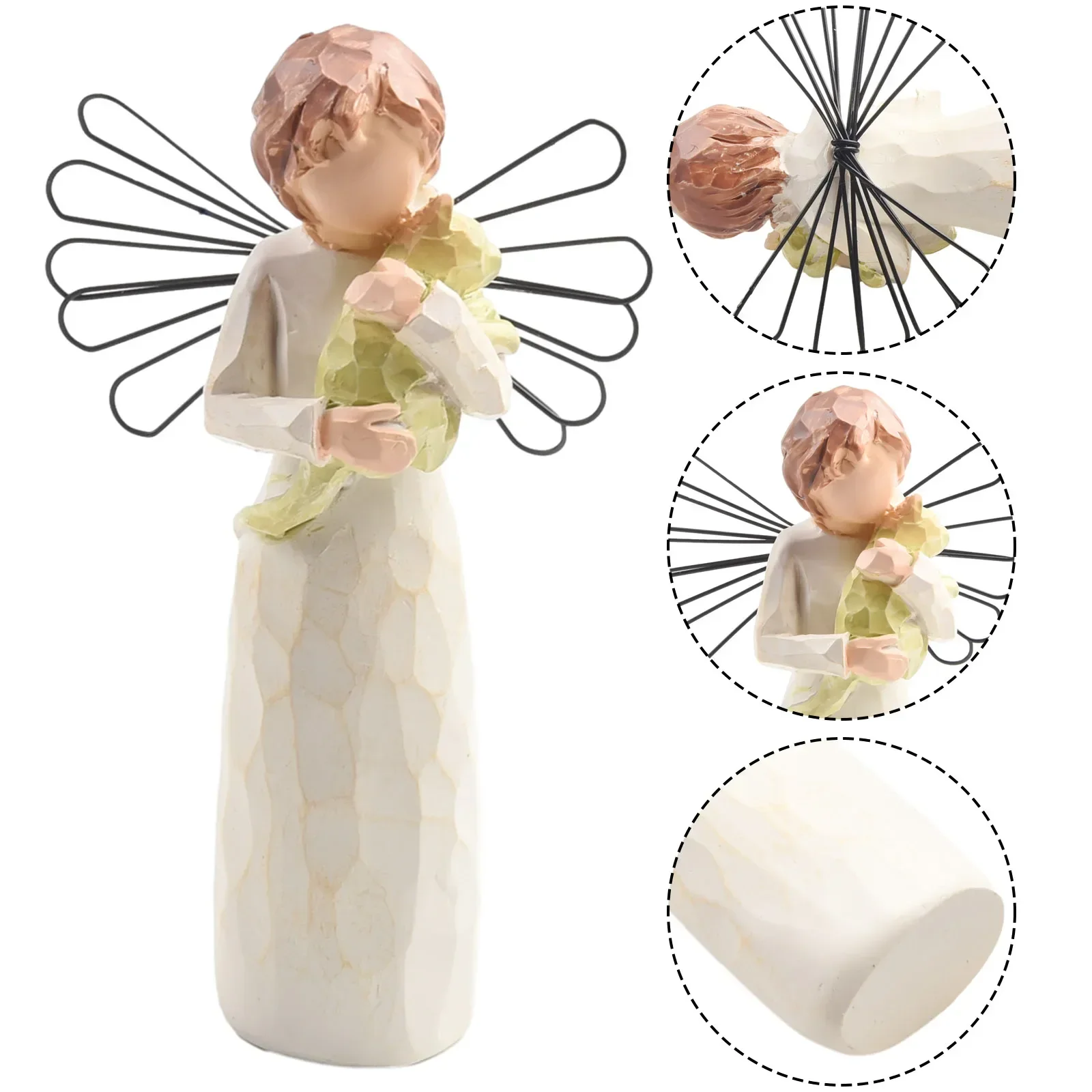 Seasonal Décor Angel Ornament Angel Sculpture Exquisite Figurine Angel Of Hope Hand-Painted Home Decoration Praying