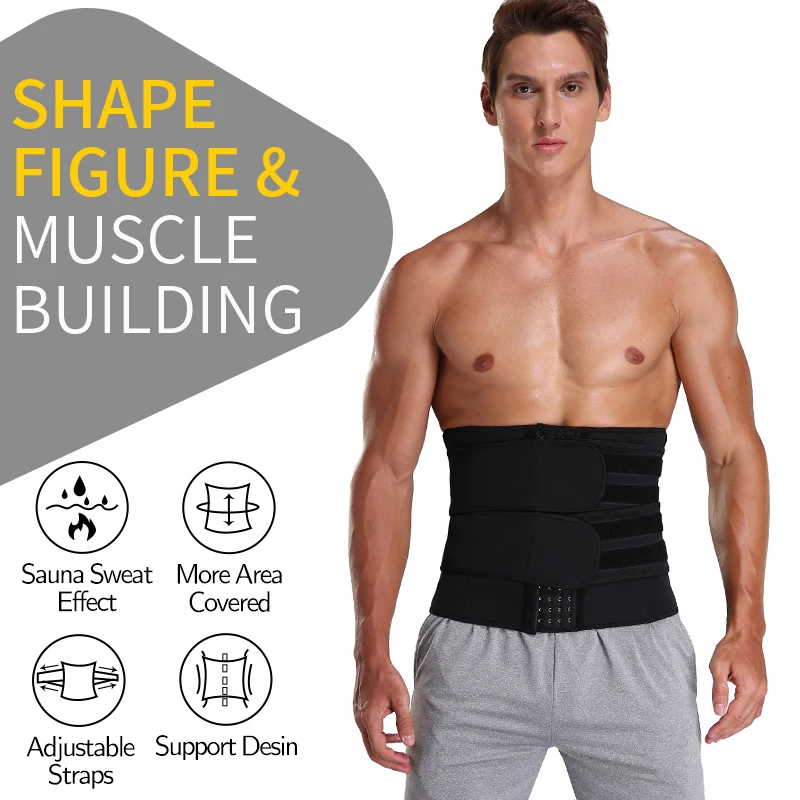 Neoprene Waist Trainer Corset for Men Workout Sauna Trimmer Belt Weight Loss Sweat Sports Girdle Compression