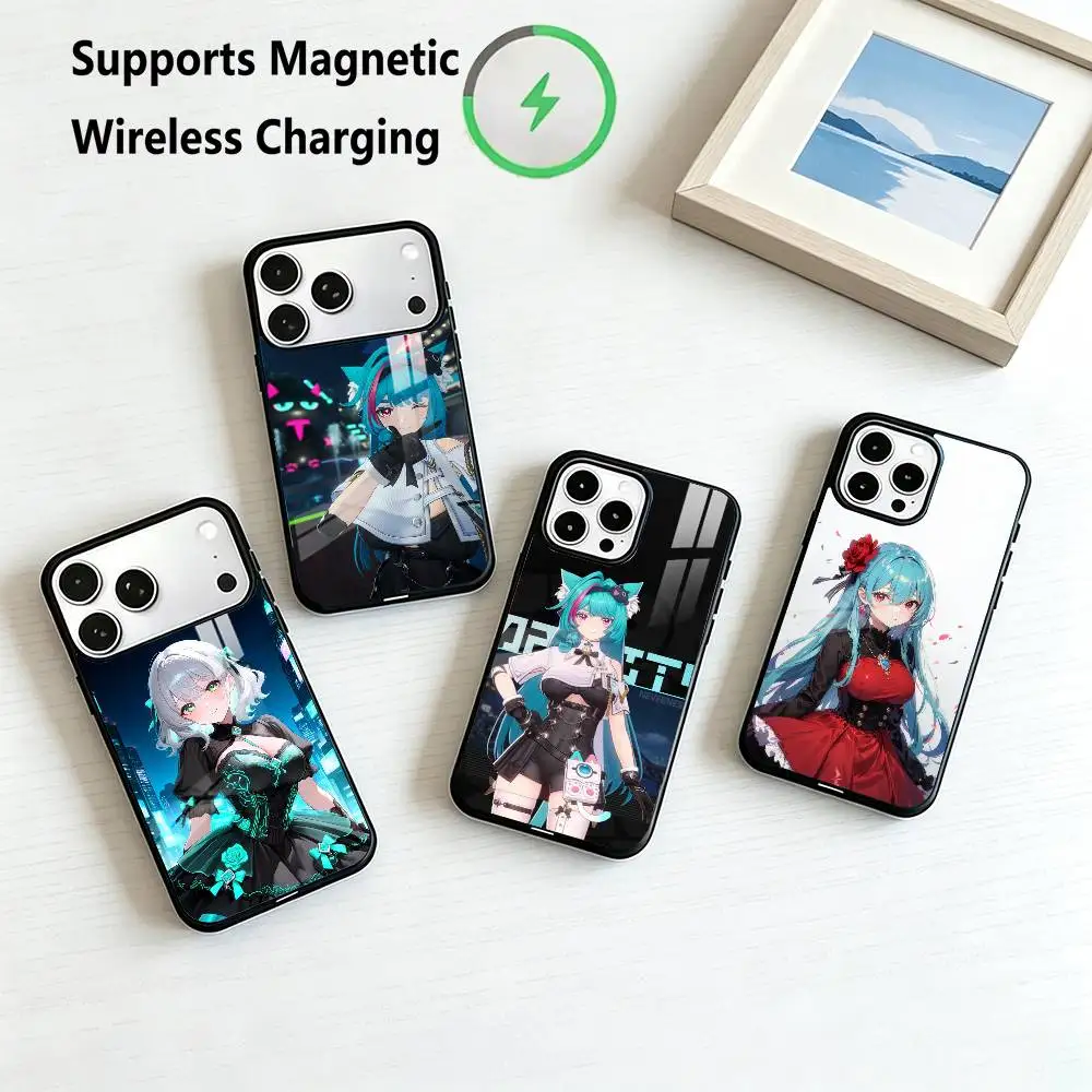 Neverness to Everness Mint Nanally Phone Case For iPhone17,16,15,14,13,12,11 Plus,Pro Allows magnetic wireless charging Gift