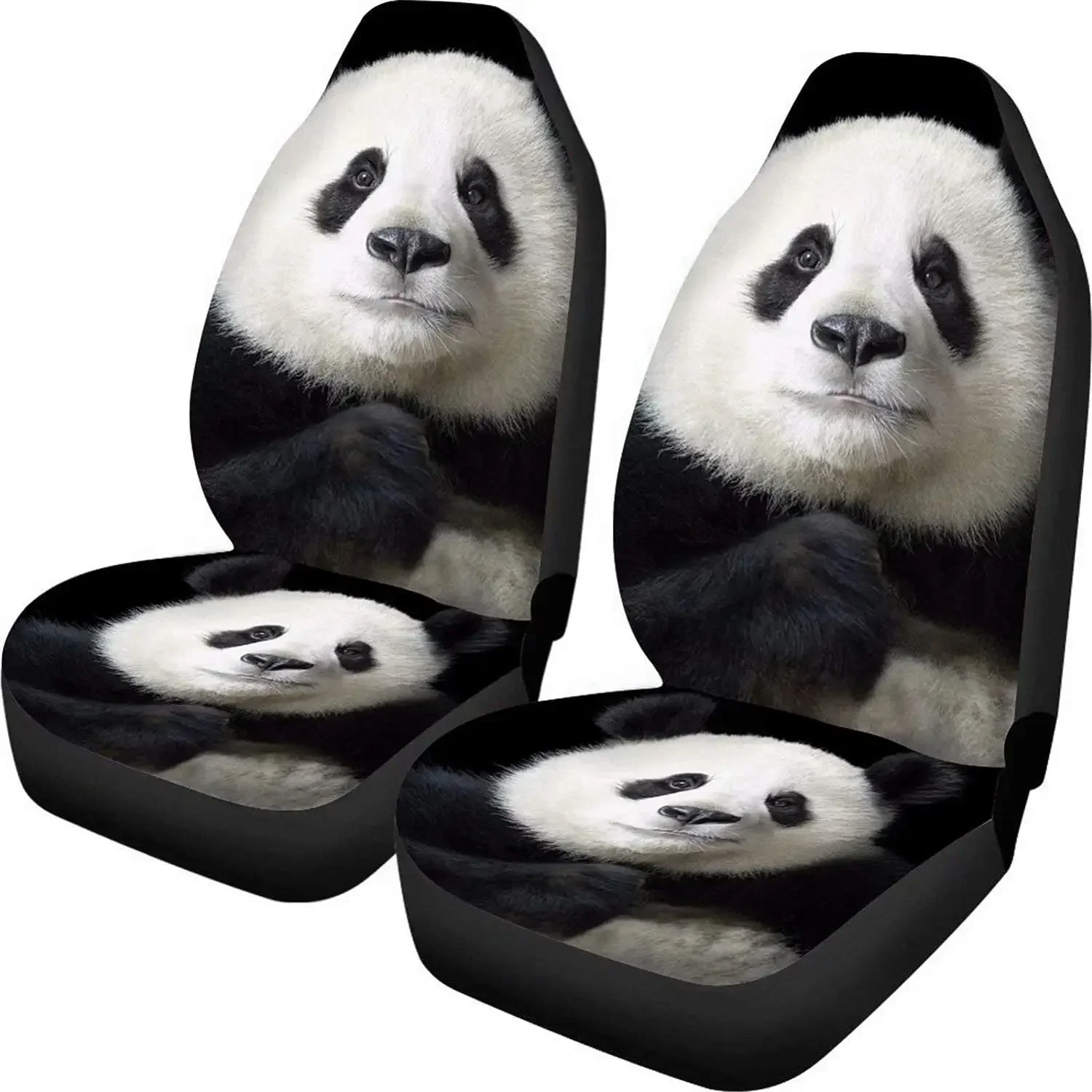 

Set of 2 Men Women Car Seat Covers Cute 3D Panda Pattern Universal Auto Front Seats Protector Fits for Car SUV Sedan Truck
